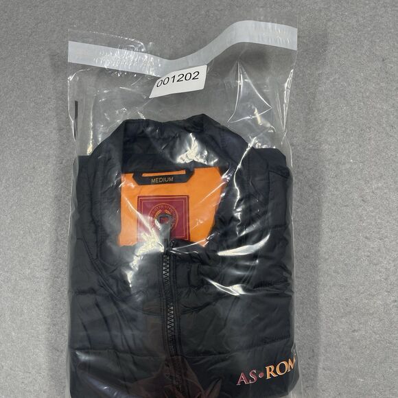 AS Roma Vest Mens Medium Black Red Cloud Tech Insulated Calcio Soccer Football - Picture 12 of 12